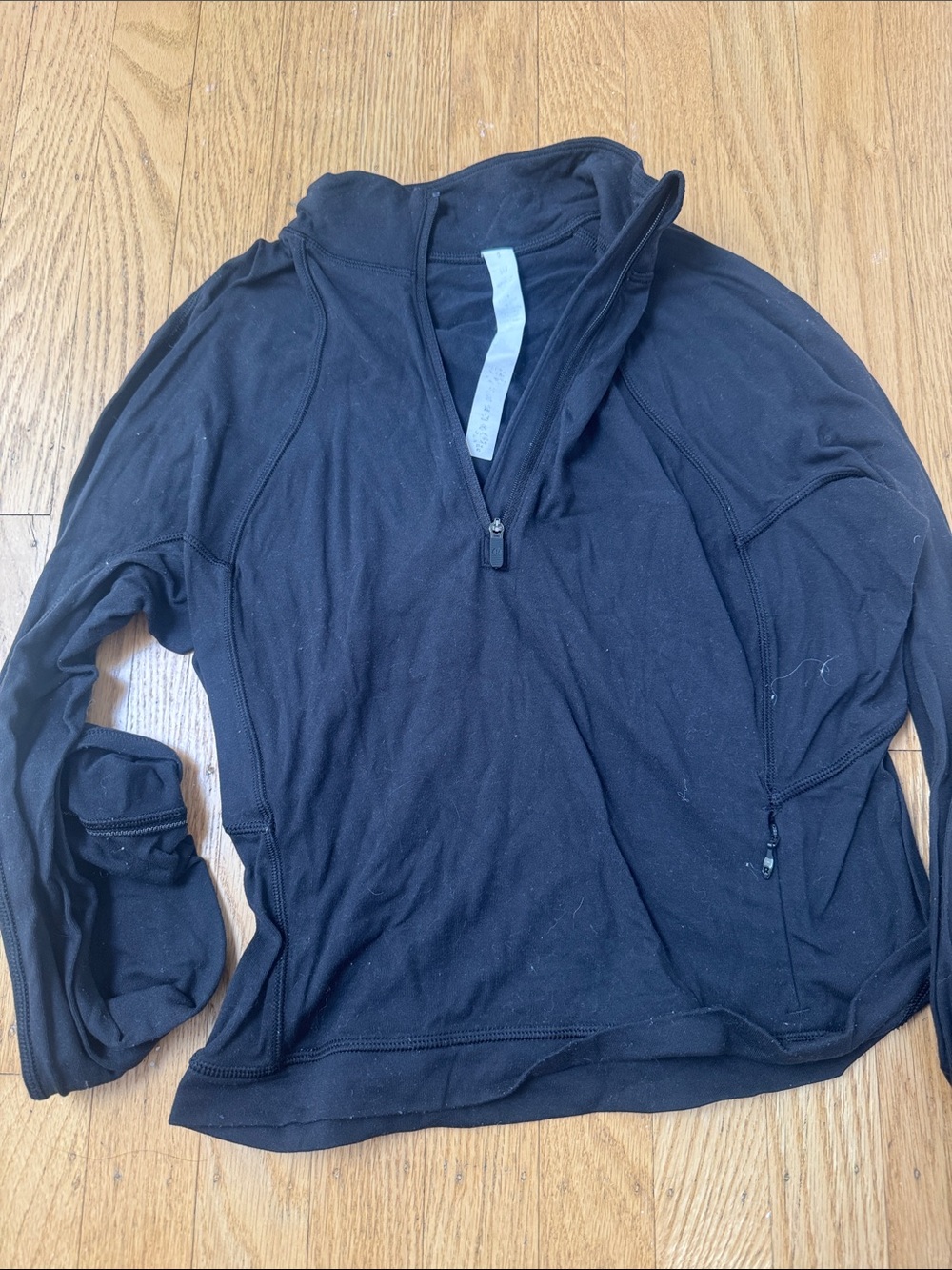 Lululemon Black Cropped Quarter-Zip Pullover Size S | Long Sleeve Active | - Picture 5 of 5